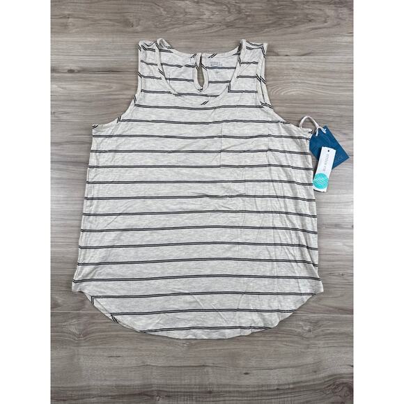 Market & Spruce Merrit One Pocket Knit Tank Off-White Large - Picture 1 of 6